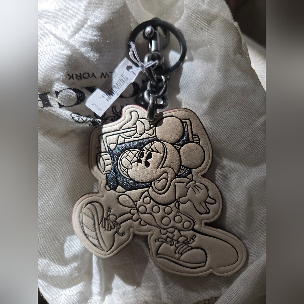 Coach x disney minnie key chain bag charm